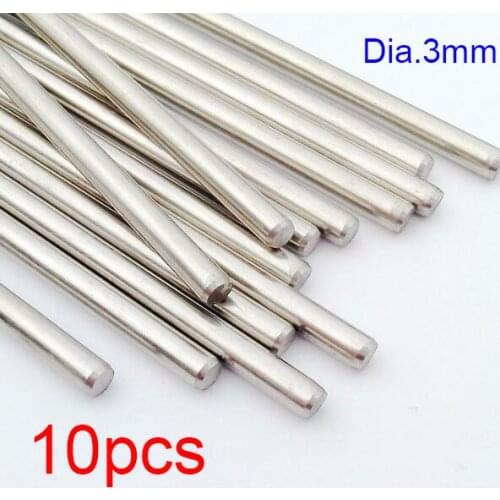 10 Pcs 3mm Stainless Steel Shaft L 50-300mm Short/Long Axle Drive Shaft Rod Linkage For DIY Models RC Car/Airplane/Boat Model