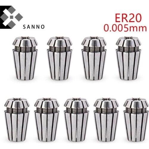2PCS ER20 CNC Collet high precision 0.005mm ER20-3 / ER20-11 spring collet for CNC tools holder chuck