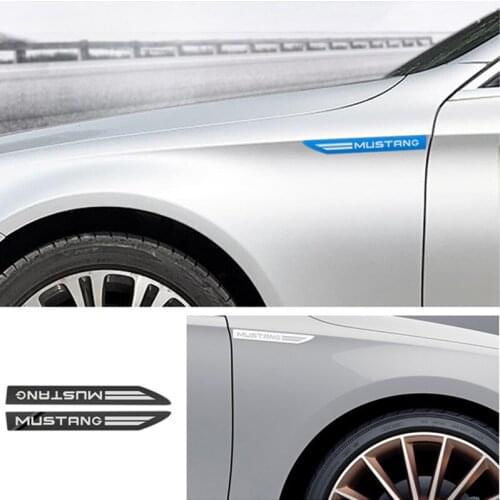 2PCS Stainless Steel Side Wing Badge Emblem Fender for Ford Mustang 2015 2017 2018 Accessories Car Styling