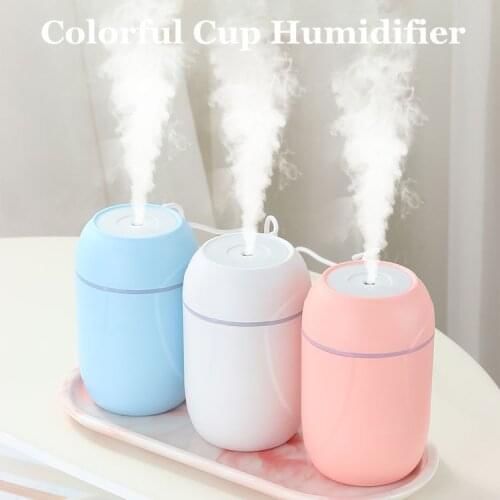 260ml Cute Home Small Colourful LED Light Cool Mist Nano Spray Humidifier For Kids USB Baby Room Low Noise Ultrasonic Cool Mist