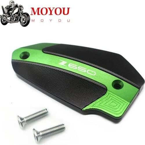 For KAWASAKI Z650 Z 650 2017 2018 2019 CNC Aluminum Front brake fluid reservoir cover cap Motorcycle Accessories Green with logo