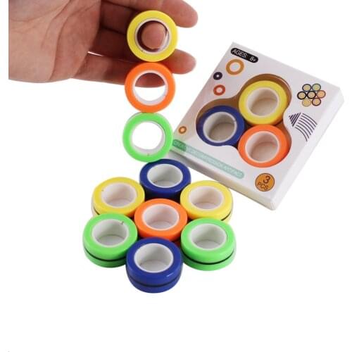 Anti-Stress Magnetic Rings Fidget Toy Unzip Magic Ring Tools Children Magnetic Ring Finger Spinner Ring Adult Decompression Toys