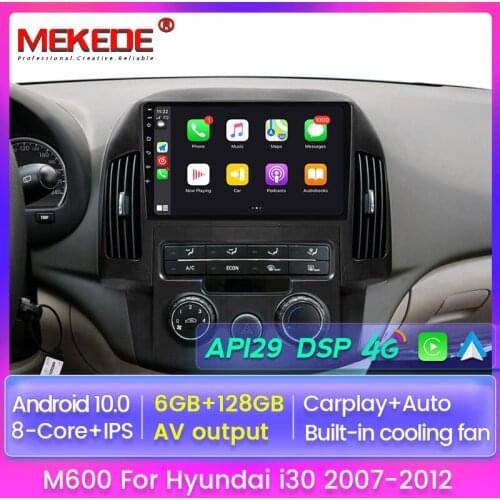 Car Radio for Hyundai I30 2007-2012 Android 10.0 No 2 Din Player Multimedia Touch 4G LET IPS 1280*720 Screen BT Carplay AUTO