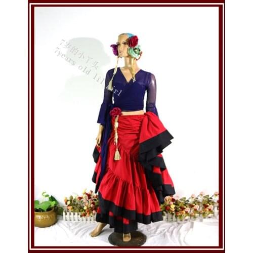 Cotton 4Tiered 18Yards Ats Gypsy Tribal Belly Dance Skirt With Border EI51