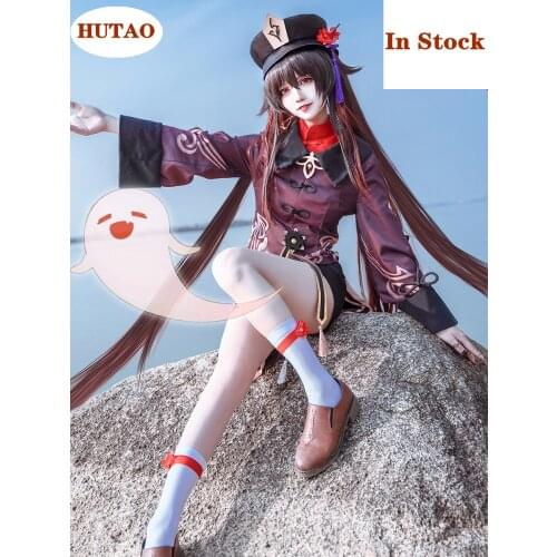 Hu Tao Cosplay Game Genshin Impact Costumes Halloween Women Tops Clothes Anime Project Hat Bracelet Anklet Ring Accessories Set