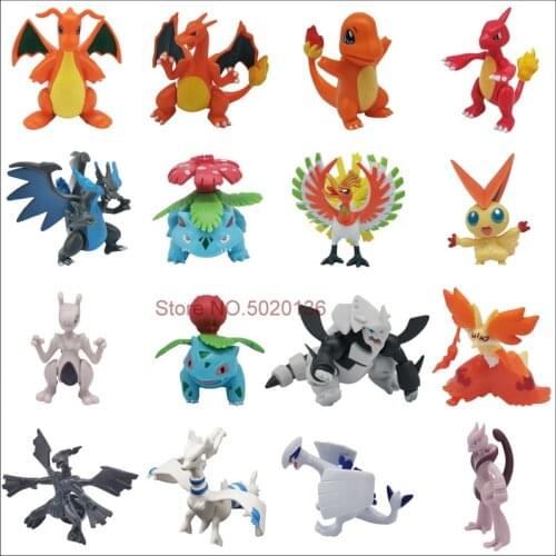 6-8cm Cartoon Charizard Aggron Mewtwo Dragonite Ivysaur Venusaur Charmeleon Pikachu Pokemones Figures Toys