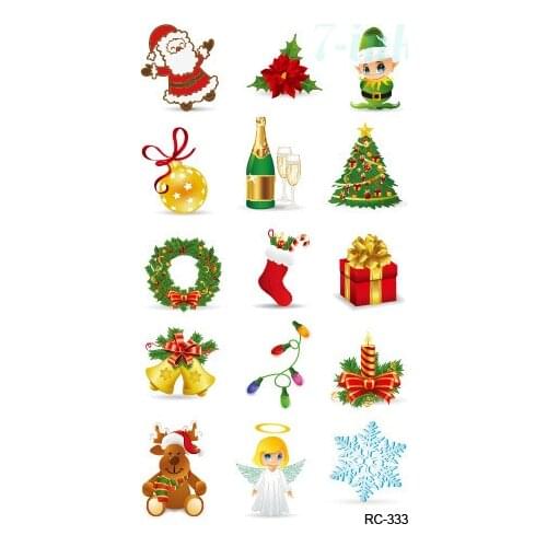 Water Transfer fake tattoo little cute gift tree Santa Claus Waterproof Temporary tattoo for woman man kids 10.5*6 cm