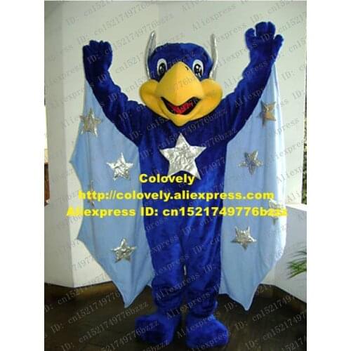 Cool Blue Eagle Hawl Mascot Costume Mascotte Glede Kestrel Tercel Lanneret With Big Yellow Mouth Grey Stars No.1827 Free Ship