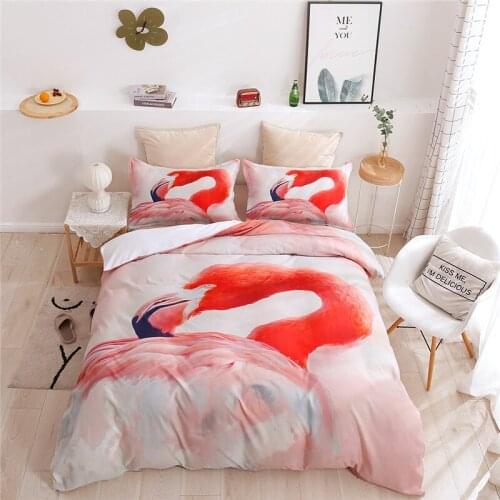 Toucan Pink Printed Duvet Cover Set Girls Bedding Set Kids Bed Sets Comforter Cover Pillowcase Bed linen The Best Gift