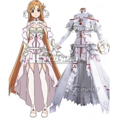 Sword Art Online Alicization SAO Yuuki Asuna Dress Party Girls Halloween Adult Suit White Skirt Suit Cosplay Costume E001