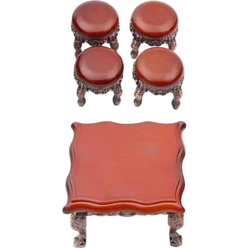 Mini Dollhouse Furniture 1/12 Scale Chair Table Model Furniture Accessories Chair Tables Dollhouse Furniture
