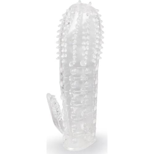 Soft Silicone Penis Sleeve Transparent Crystal Cock G-Spot Stimulation Reusable Delay Ejaculation Sex Toy for Couples Lovers