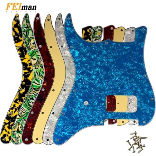 Pleroo Guitar pickguards with 11 screws suit for fender left handed Tom Delonge Stratocaster Guitar With one bridge Humbucker