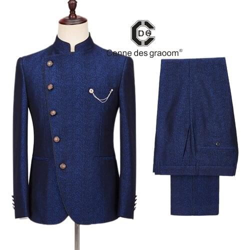 Cenne Des Graoom New Men Suit Latest Design Costume Blazers Vest Pants Tailor-Made Suits Tuxedo 2 Pieces For Wedding Party DG-21