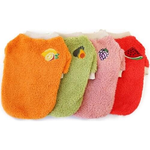 Dog Clothes Winter Warm Fleece Soft Cute Fruit Clothes French Bulldog Chihuahua Small Medium Dog Winter Clothing Ropa Perro