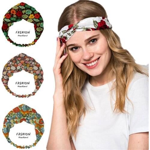 2021 Women Flowers Bandanas HairBands Turban Headwear Head Wrap Women Hair Accessories for Women girls Hair Bands ladies Hoop