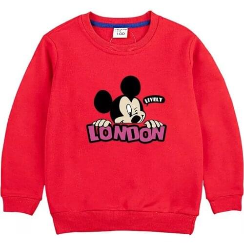 Cartoon Print Mickey Mouse Children’s Clothes Spring Autumn Long Sleeve Girl Boy Sweatshirts Toddler Kids Casual Hoodies Tops