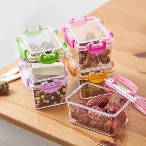 Transparent Sealed Storage Box Mini Snack Can Fruit Fresh-Keeping Box Home Office Storage Containers Desktop Accessories