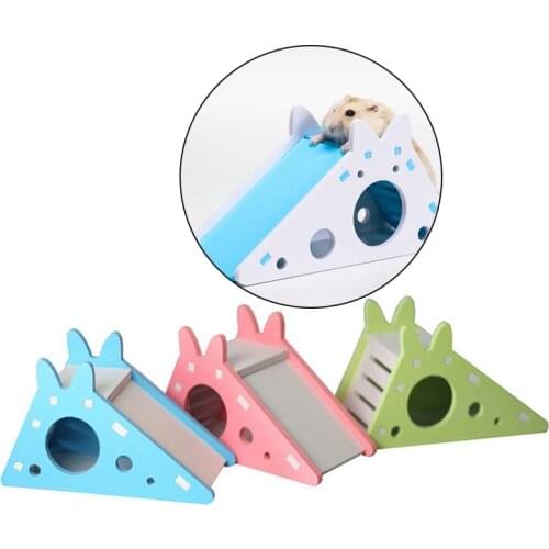 Hamster Hideout Fun Hamster Practice Wooden Hamster House With Ladder Slide For Cavia Hamster Accessories Hamster Kooi