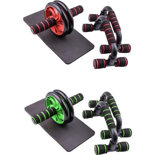 AB Power Wheels Roller Machine Push-up Bar Stand Exercise Rack Workout Home Gym Fitness Equipment Abdominal Muscle Trainer