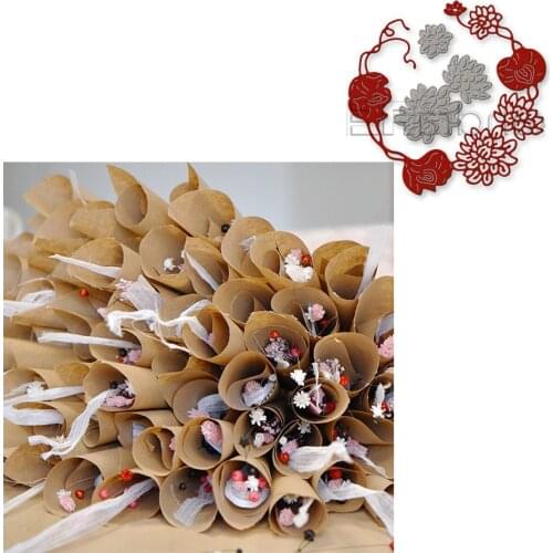 Dies Scrapbooking Metal Dahlia Vetch Wreath Cutting Dies Craft Embossing Make Paper Greeting Card Making Template DIY Handmade