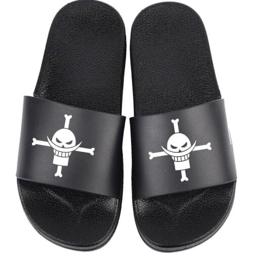 Outside Men One piece Slippers Summer Beach Sandals Cartoon Print Non-slip Luffy Shoes Cosplay Indoor Slides for Men