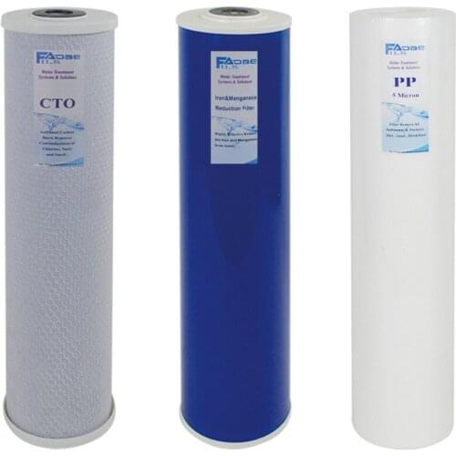 Whole House Water Filter System Replacement Filters 20"x4-1/2" PP Sediment Filter ,Carbon Block ,Iron&Manganese Reduction Filter