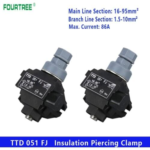 1Pcs Insulation Piercing Connector No-Peeling Cable Clamp Quick Splitter Sicam Waterproof Flame Retardant TTD051FJ Tunnel Light