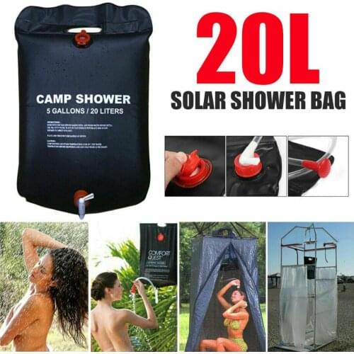 20L Portable Solar Heated Water Bag Energy Heated Bathing Outdoor Camping Shower Bag Picnic Water Bag BBQ Hiking Water Storage