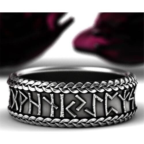 Vintage jewelry rune ring party cool accessories unisex unique gift motorcycle ring