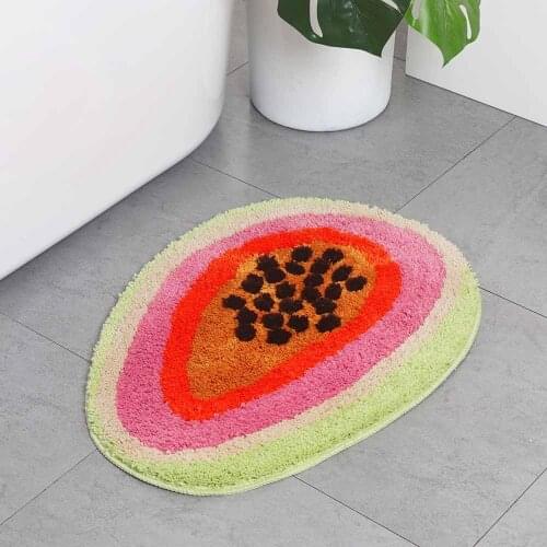High Quality Machine Washable Bath Mat Fox Passion Fruit anti-slip Rug Bathroom Door Mat Toilet Bathroom absorbent Carpet
