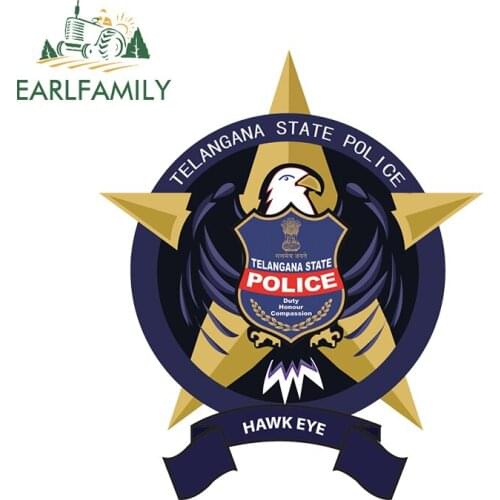 EARLFAMILY 13cm x 11.1cm for Police Funny Car Stickers Sunscreen Decal Car Accessories Motorcycle Vinyl Material Decoration