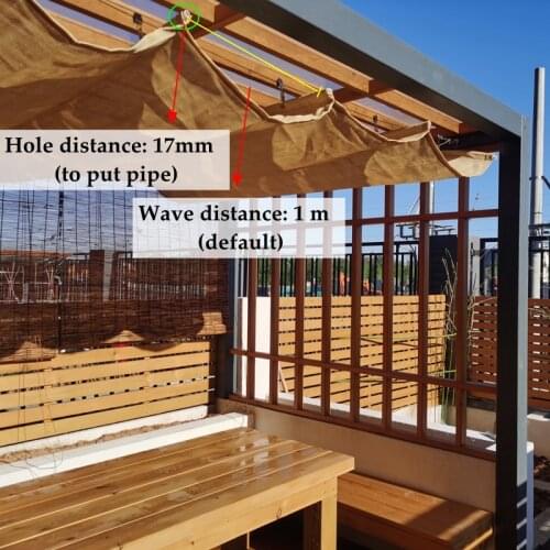 Width 1.2m/1.5m Telescopic Wave Sunshade HDPE Anti-UV Shading Net Customize Home Terrace Balcony Privacy Canopy Shadow