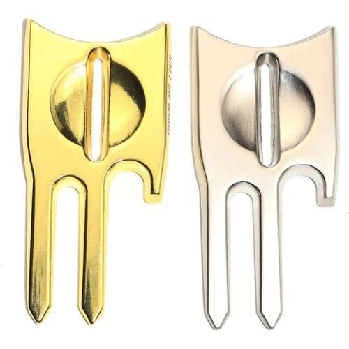1pc Golf Fork Turf Tool Scriber Metal Bottle Opener 6-in-1 Golf Tool Groove Cleaner Multifunctional Divot Tool