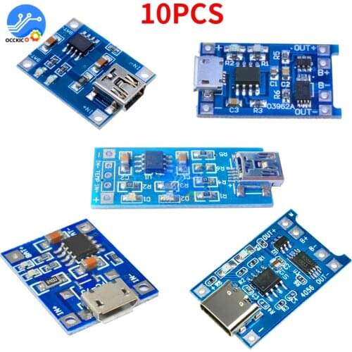 5pcs DIY kit BMS 5V 1A 18650 Lithium Battery Charger Board power bank kit Micro USB Power Charging Protection for powerbank case