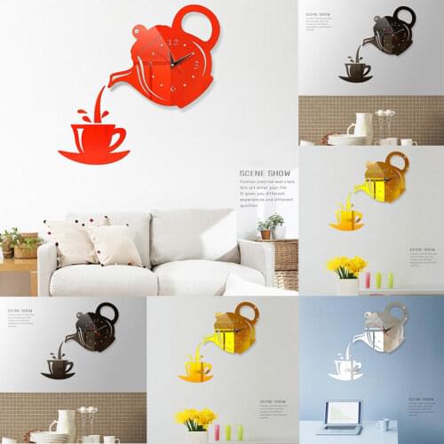 3D DIY Acrylic Wall Digital Clock Office Living Room Bedroom Mute Wall Clock Decor Art Sticker Decal Unique Home Decoration