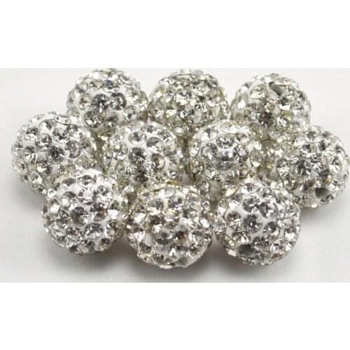 6mm 8mm 10mm 12mm 14mm 100 pcs/lot white cam choose size Crystal crystal Bead Bracelet necklace Jewerly hr3 beads