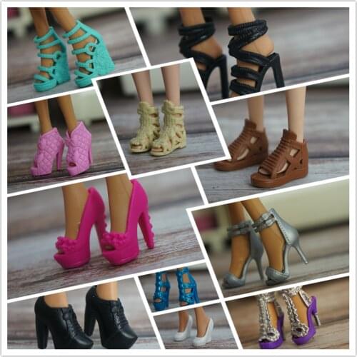 1/6 Doll Accessories Fashion Sneaker Flat Shoes Genuine Sandals Shoeshigh-heeled shoes for Barbie Doll Shoes