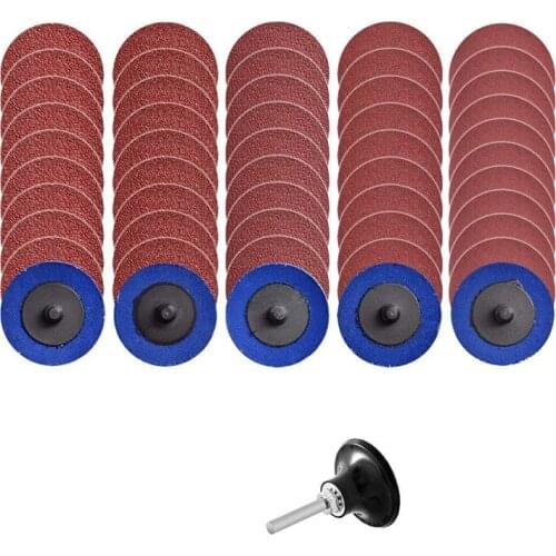 50Pcs Quick Change Discs 2 Inch Sanding Discs with 1Pc 1/4Inch Holder Rust Paint Removal Surface Condition Discs
