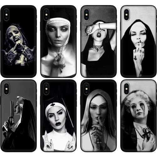 Black tpu Case For Huawei Honor 20 Lite 10 10i 20S 30S 30 Case Honor 7A 5.45 7s 7C 5.7 Case Cover Sister Nun