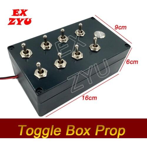 EXZYU Toggle Box Prop real life Escape Room Game turn all switches to right position to unlock the chamber room