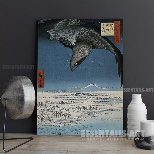Japanese style A scene with Eagle Ukiyoe Canvas Wall Art Painting Decor Bedroom study Living kid Room Home Decoration Prints