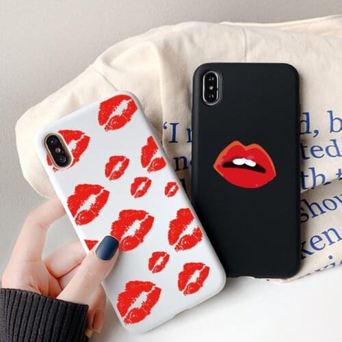 Capa For Huawei Nova 5T P30 P20 P40 Lite E Pro Honor 10i 10 20 8X 9X 10X Lite Y6 Y7 Y9 P Smart 2019 2020 2021 Girl Red Lips Case