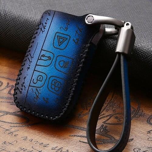 Retro Style Leather Car Key Case for Land Rover Discovery God Line Range Rover Aurora Star Vein Personalized Retro Car Key Case