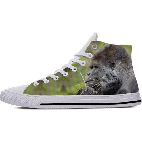 3D Monkey Animal Funny Humor Fashion Popular Casual Cloth Shoes High Top Lightweight Breathable 3D Printed Men women Sneakers