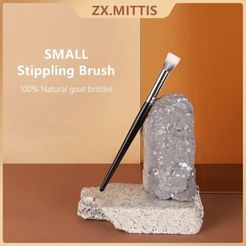 Small Sized Stippling Makeup Brush 100% Saikoho Natural Goat Bristle Dual Layer Foundation Concealer Blush Highlight Beauty Tool