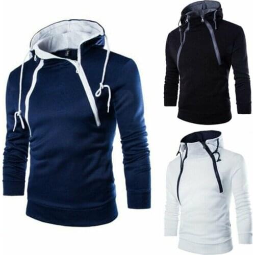 Korean Style Modis Mens Zipper Solid Sweatshirt Male Winter Hoodies Slim Fit Long Sleeve White Men Hoodies Outwear Roupa Mujer