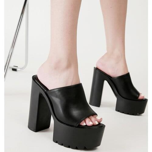 Fashion Womens Shoes Women Slippers Sandals 2021 Summer High Heels Mules Slides Peep Toe Female Modern Footwear Party shoes