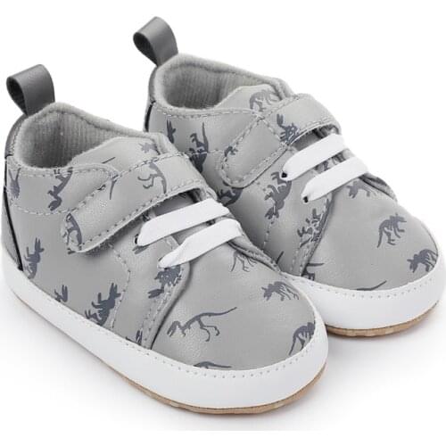 Ins Baby Girls Boys Cotton Soft Soled Newborn Kids Dinosaur Print Non-Slip Toddler Shoes