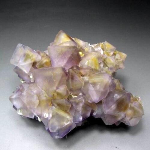 916g Purple-Yellow Fluorite Cluster w/ Phantom - crystals and stones healing Mineral specimen Home Decor feng shui decoration
